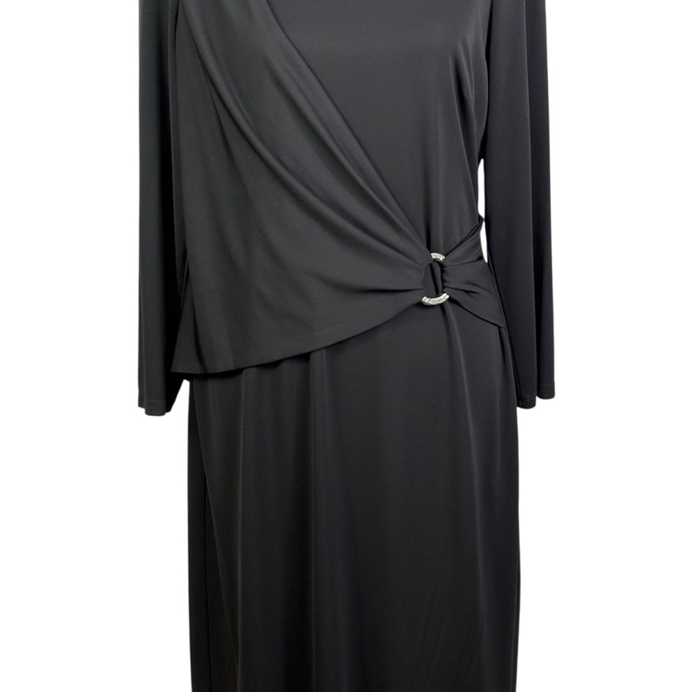 Ralph Lauren Black Label Matte Stretch Jersey Dress Size 12 Black Lined *READ - Picture 5 of 14